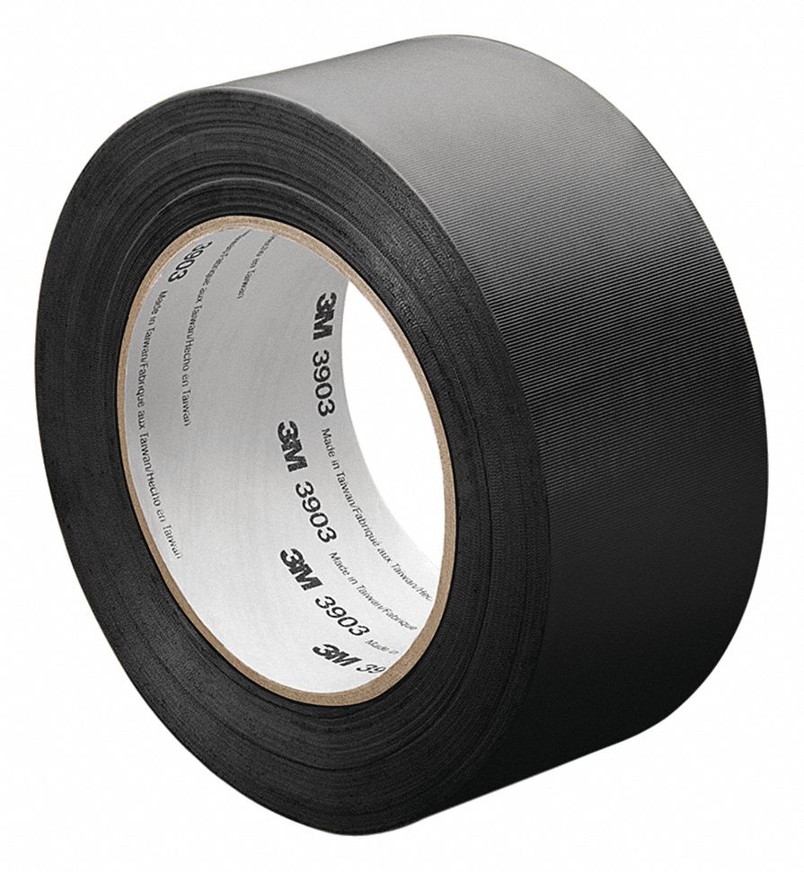 Vinyl Duct Tape,Black,3"x50 yd. 50RX823903BLACK Grainger