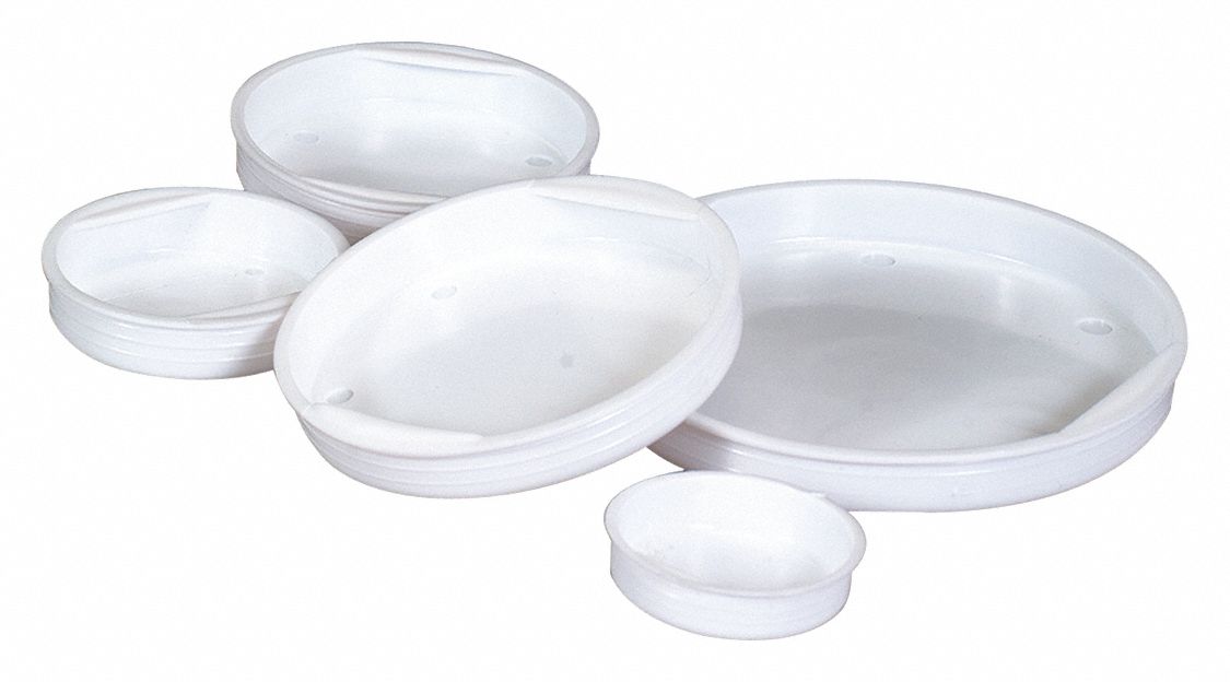 5 in Dia, White, Plastic End Caps 51CP04MTCAP5 Grainger