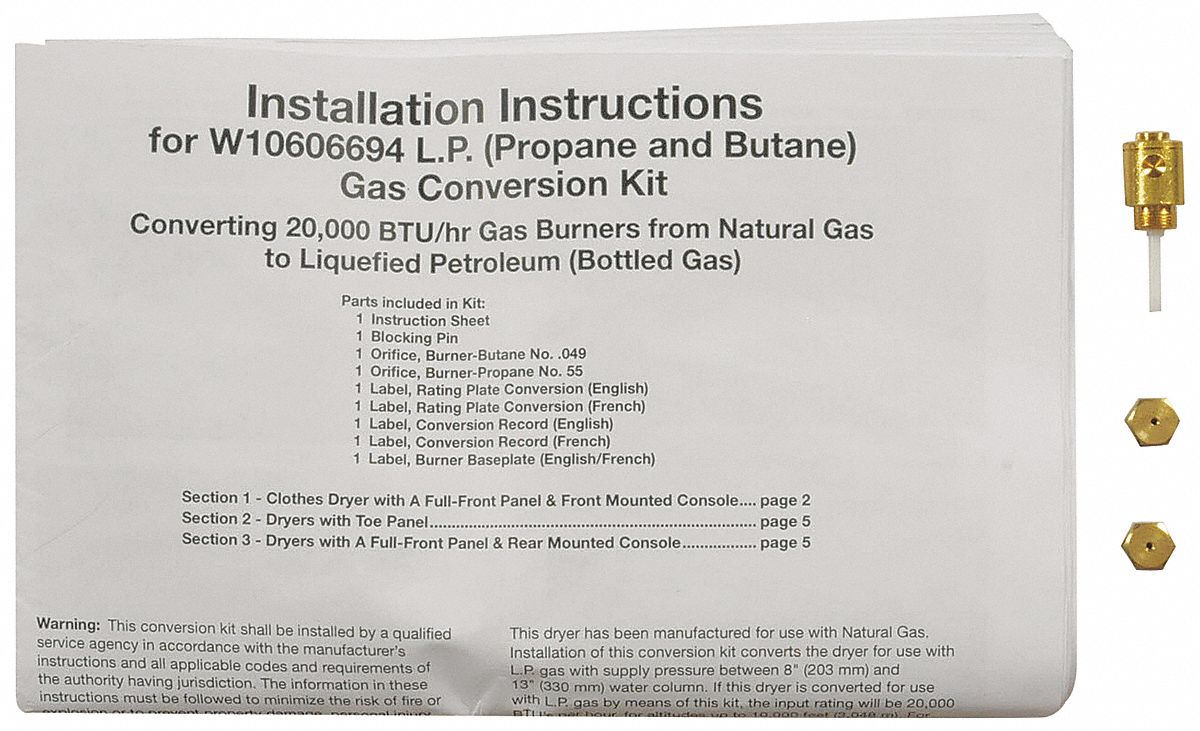 Clothes Dryer Gas Conversion Kit Grainger