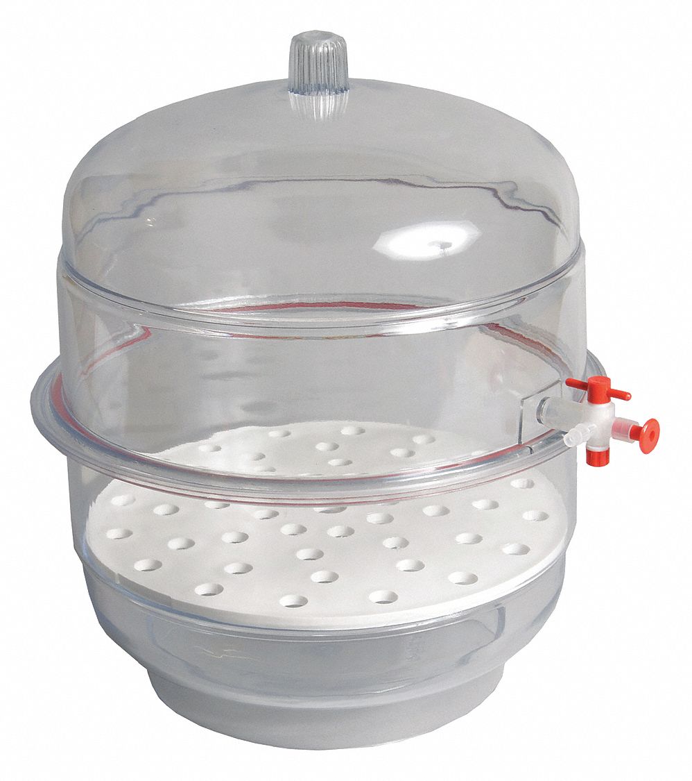 NonVacuum, Round, Desiccator,Vacuum,Clear Base,12" 51WP0455217