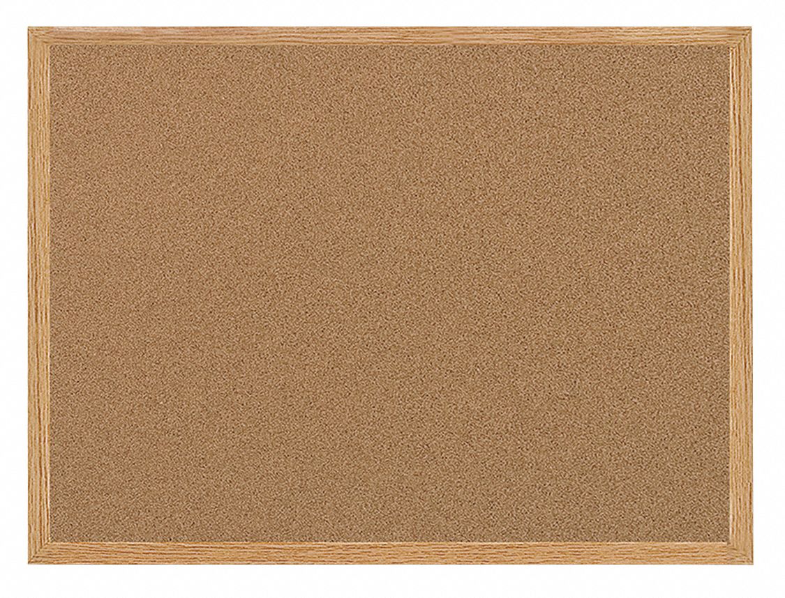 MASTERVISION, Cork Bulletin Board,24x36",Oak 51WX29MC070014231