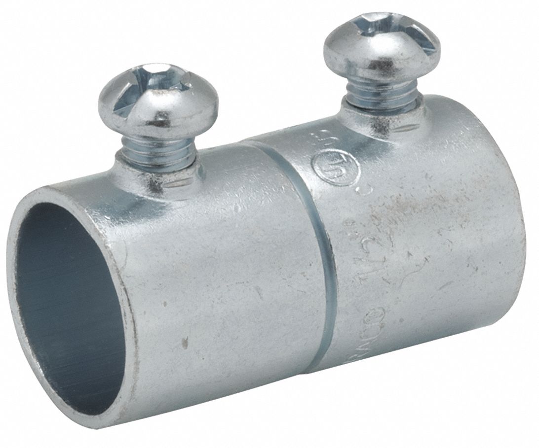 RACO 1/2" EMT Set Screw Coupling, 137/64" Overall Length 52AU582022