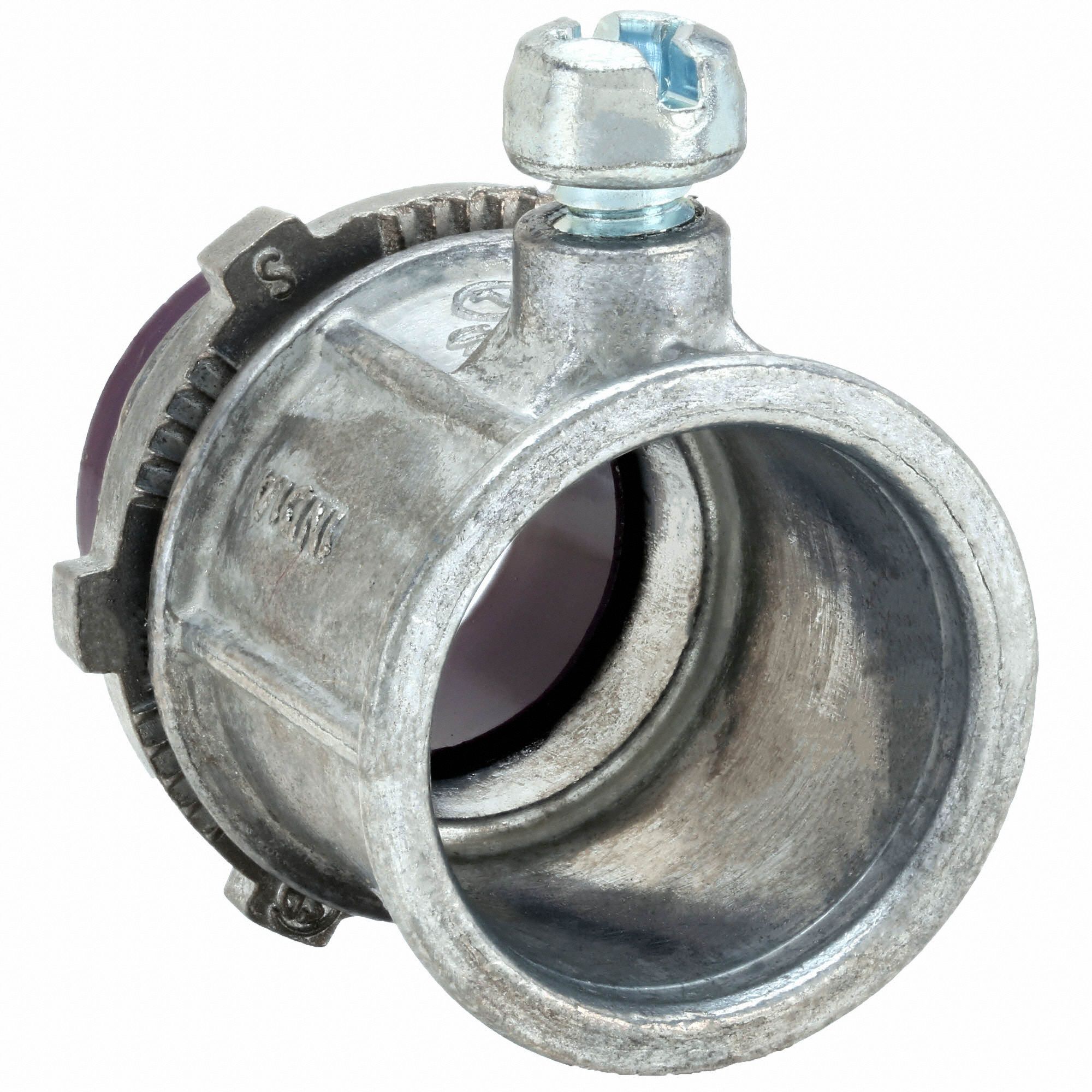 RACO Set Screw Conduit Connector Zinc, 1/2 in Trade Size, 1 5/32 in Overall Lg, Insulated, Gray