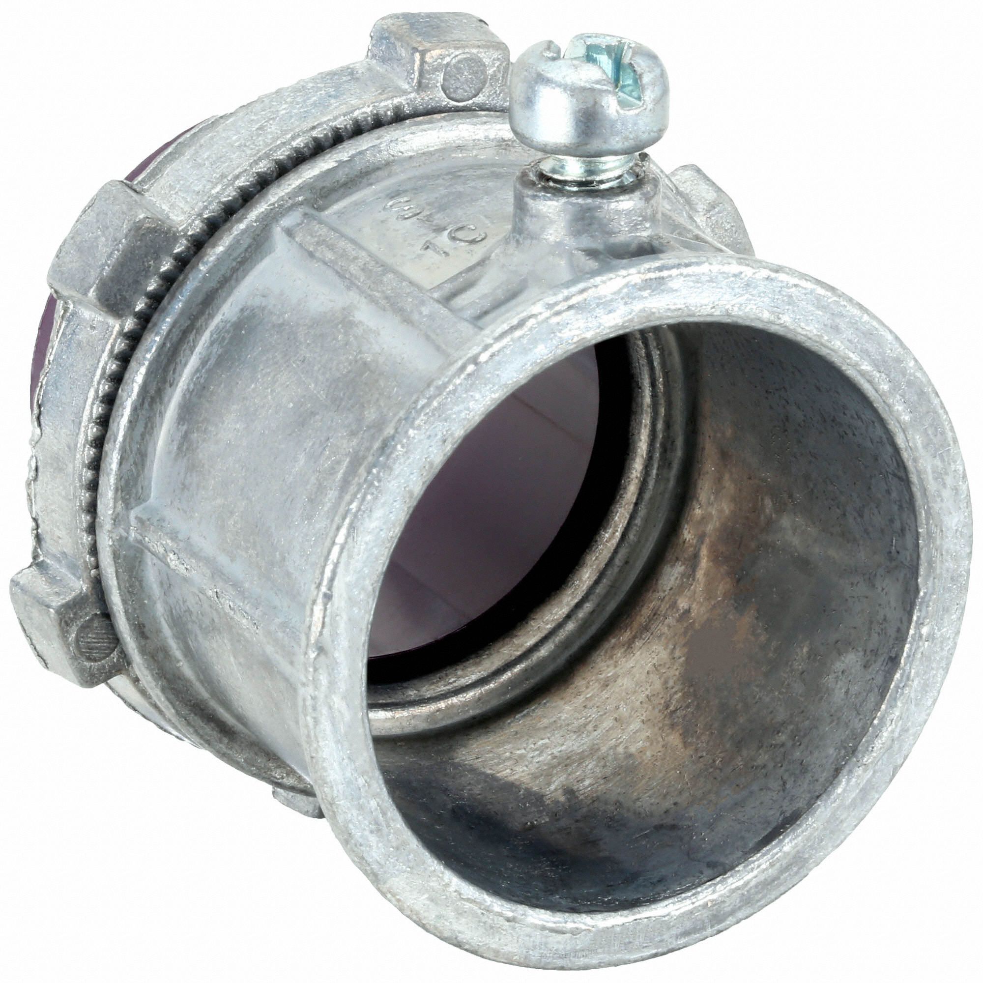 RACO Set Screw Conduit Connector Zinc, 1 in Trade Size, 1 17/32 in Overall Lg, Insulated, Gray