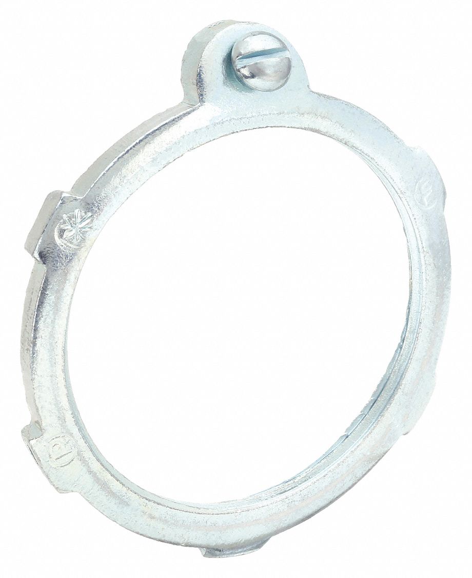 1 1/4 in Trade Size, Steel, Grounding LockNut for Threaded RMC/IMC