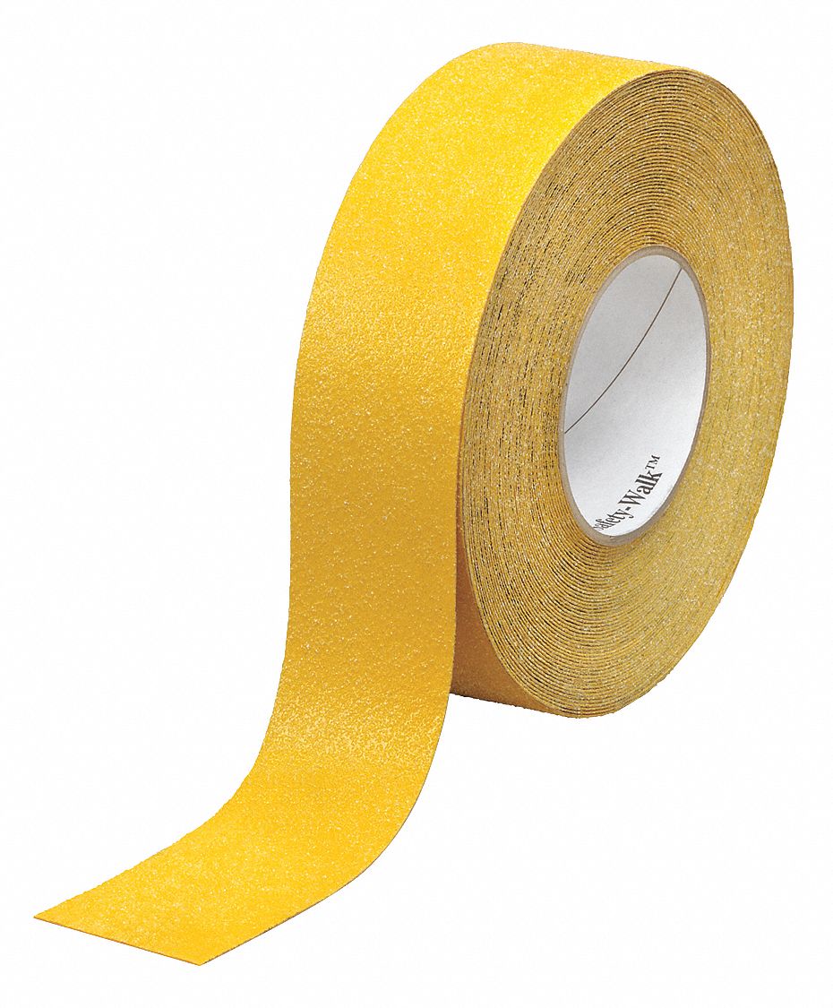 ABILITY ONE AntiSlip Tape Coarse, 60 Grit Size, Solid, Yellow, 1 in x