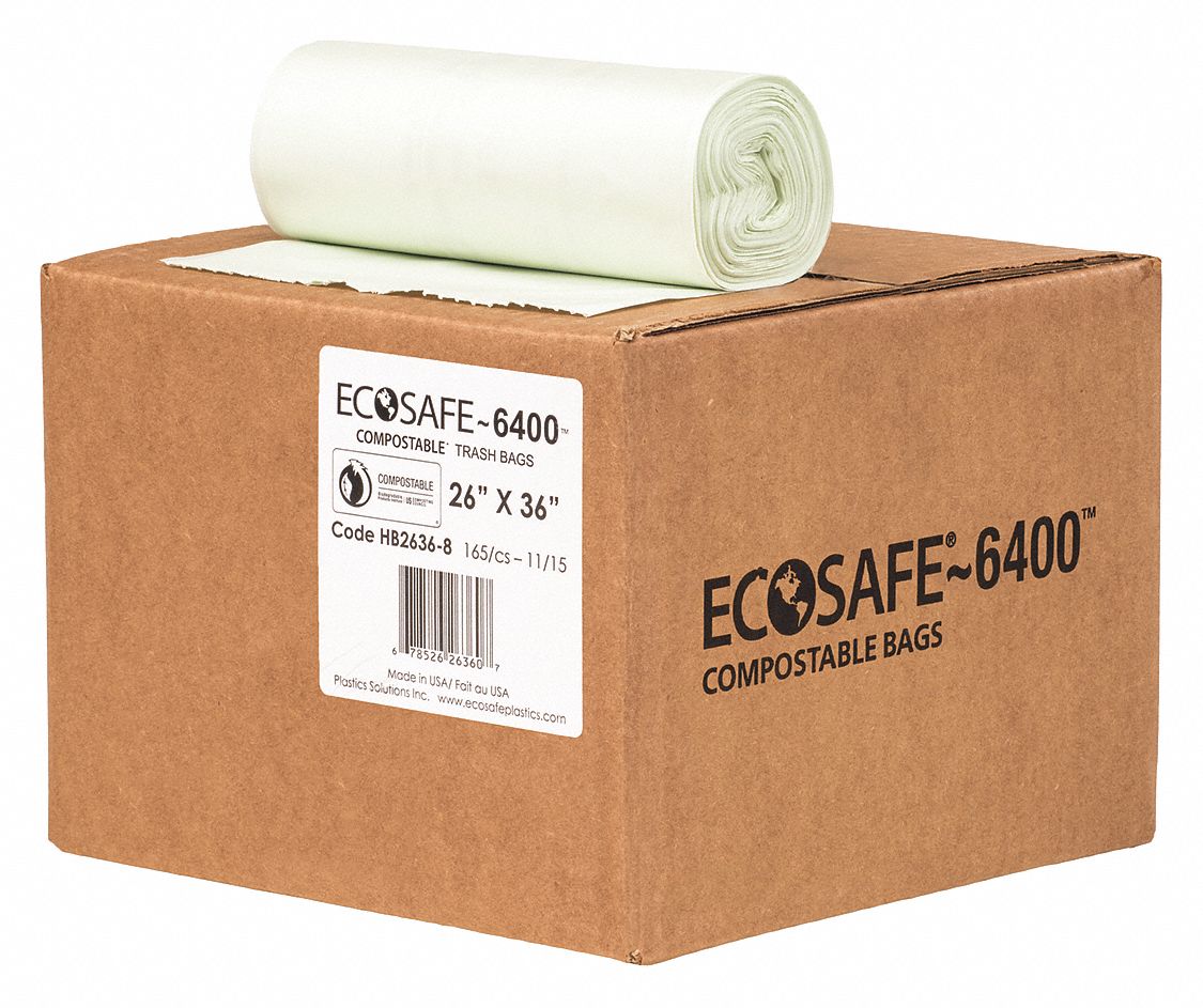 ECOSAFE6400 Compostable Trash Bag, 20 gal, Compostable Material
