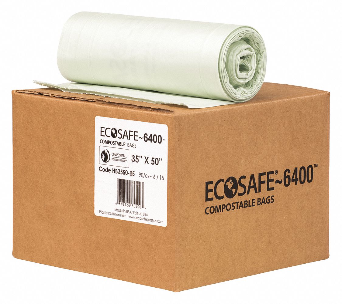 ECOSAFE6400 Compostable Trash Bags 39 gal Capacity, 35 in Wd, 50 in