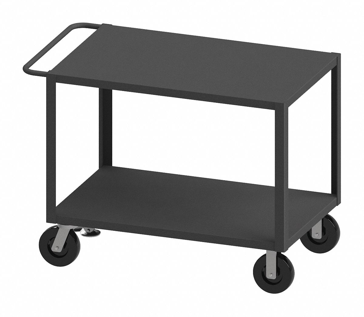 WESTWARD, 5,000 lb Load Capacity, 48 in x 24 in, Utility Cart with Flush Metal Shelves 52CL38