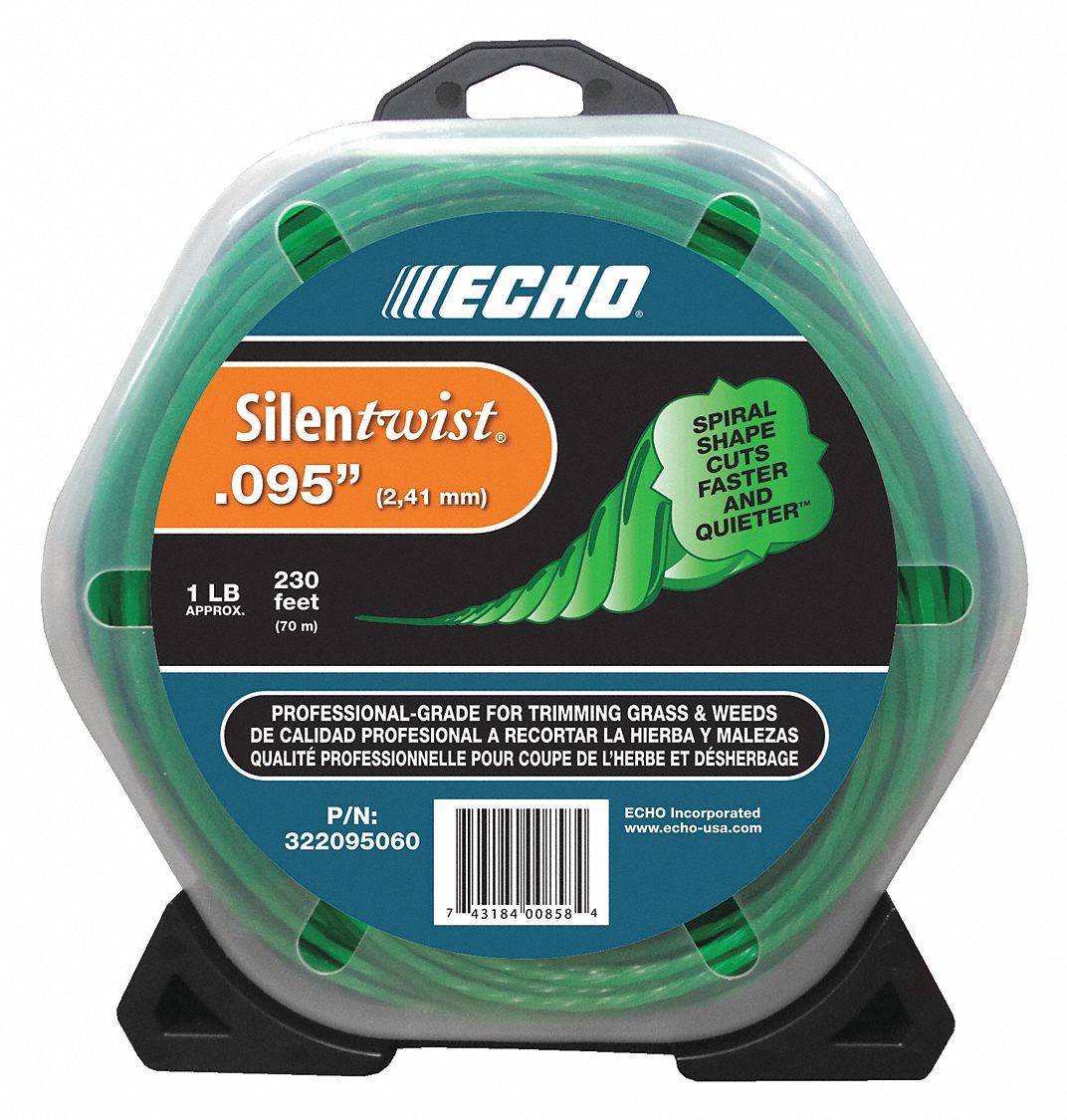 ECHO Trimmer Line, 160 ft. L, 0.095" Dia. - 52DD67|322095060 - Grainger