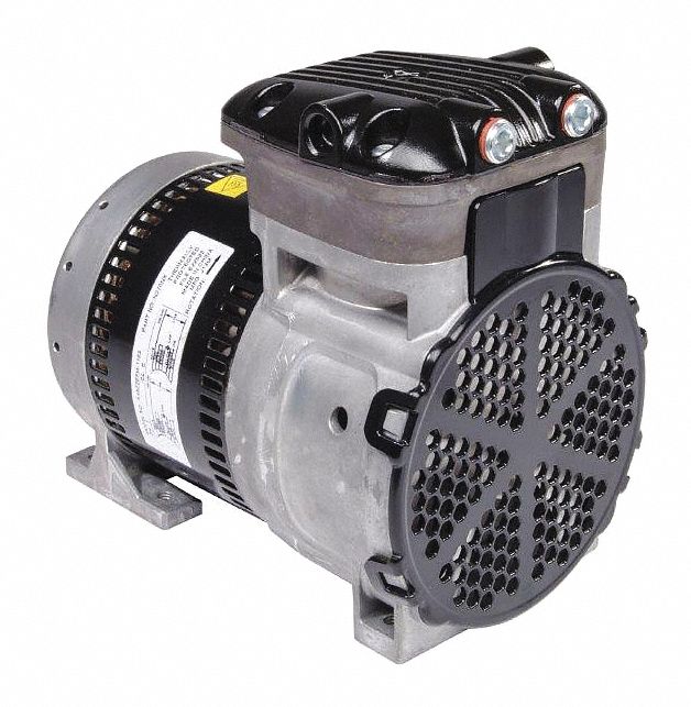 GAST, 0.125 hp, 1 Phase, Rocking Piston Vacuum Pump 52DD8986R123101