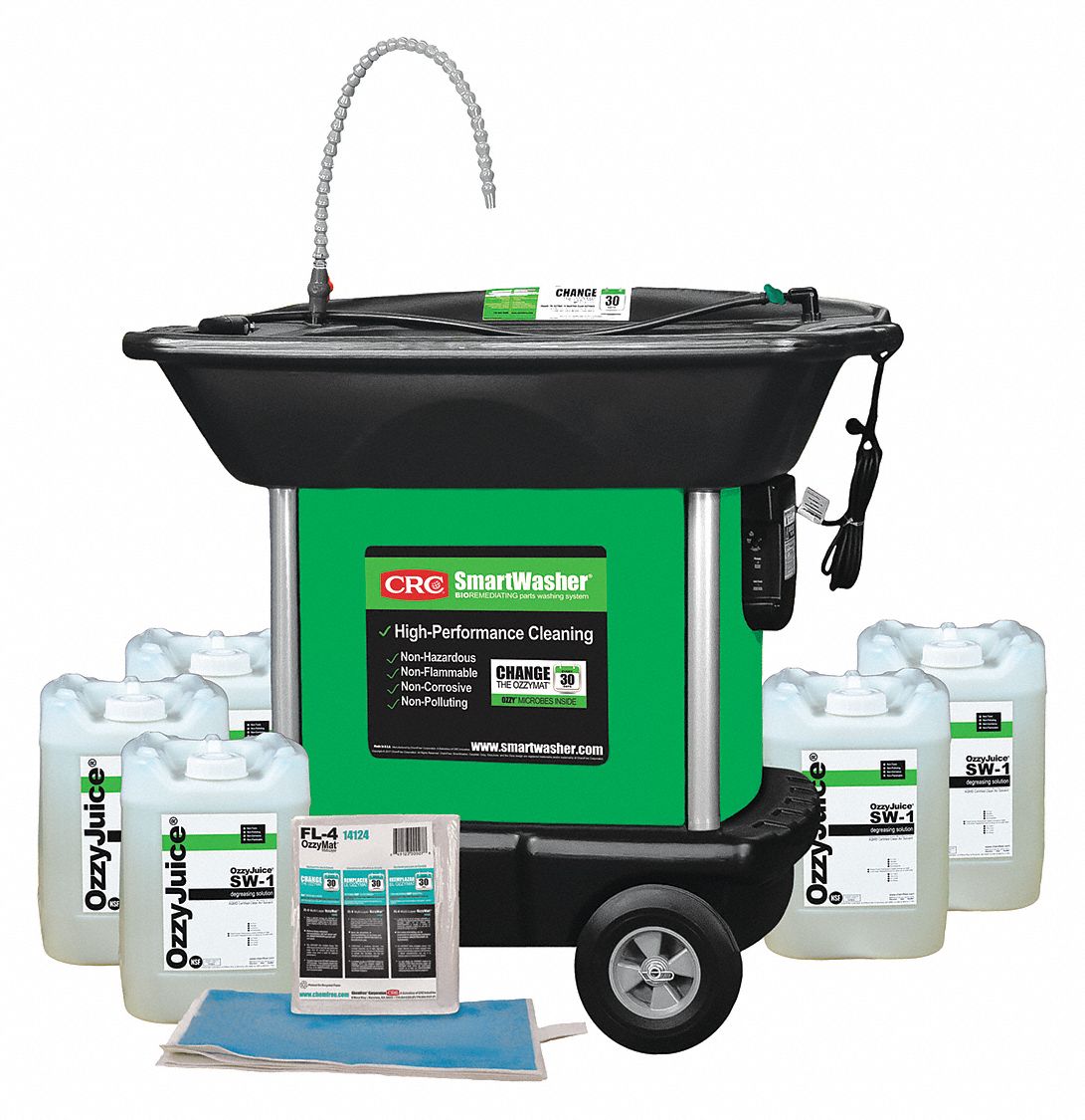 SMARTWASHER Mobile HW Parts Washer Kit, 25 gal. 52HA0514767 Grainger