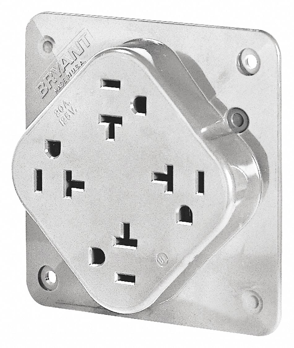 BRYANT 21254W Receptacle,White,Quad Outlet,20A,125VAC eBay