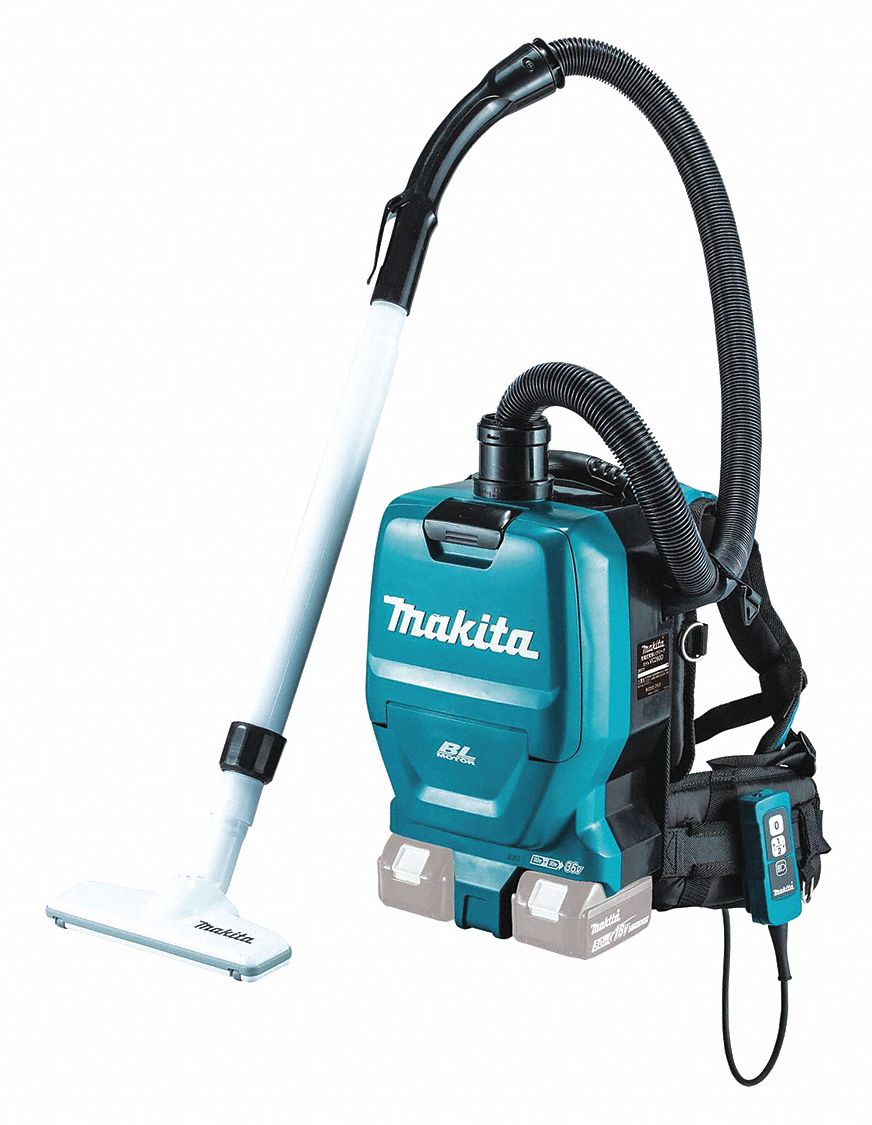 MAKITA Cordless Backpack Vacuum, 53 cfm Air Flow, 47 Sound Level dBA