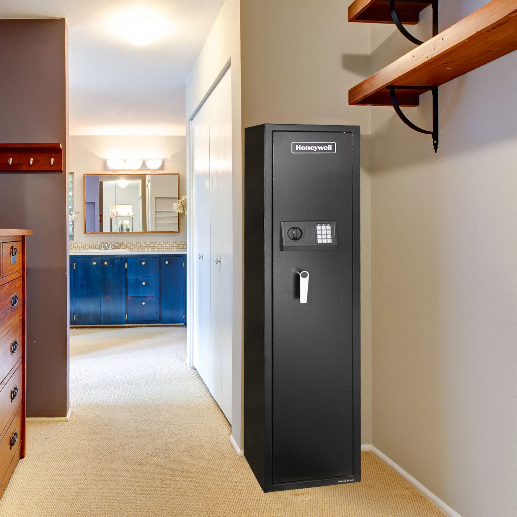 HONEYWELL Gun Safe 106 lb Net Wt, 3.9 cu ft Capacity, Electronic Lock, 57 in Outside Ht