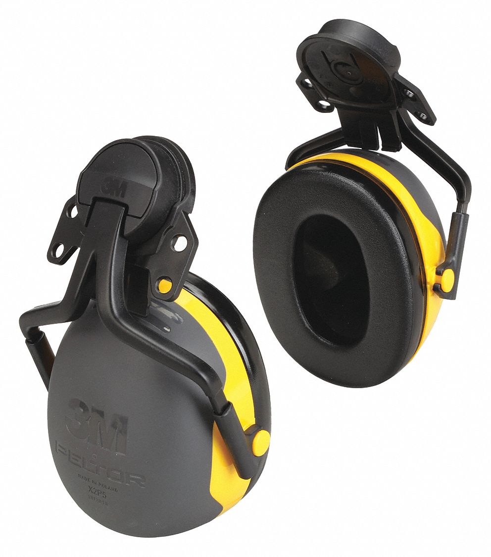3M Hard Hat Mounted Ear Muffs, 24dB Noise Reduction Rating NRR