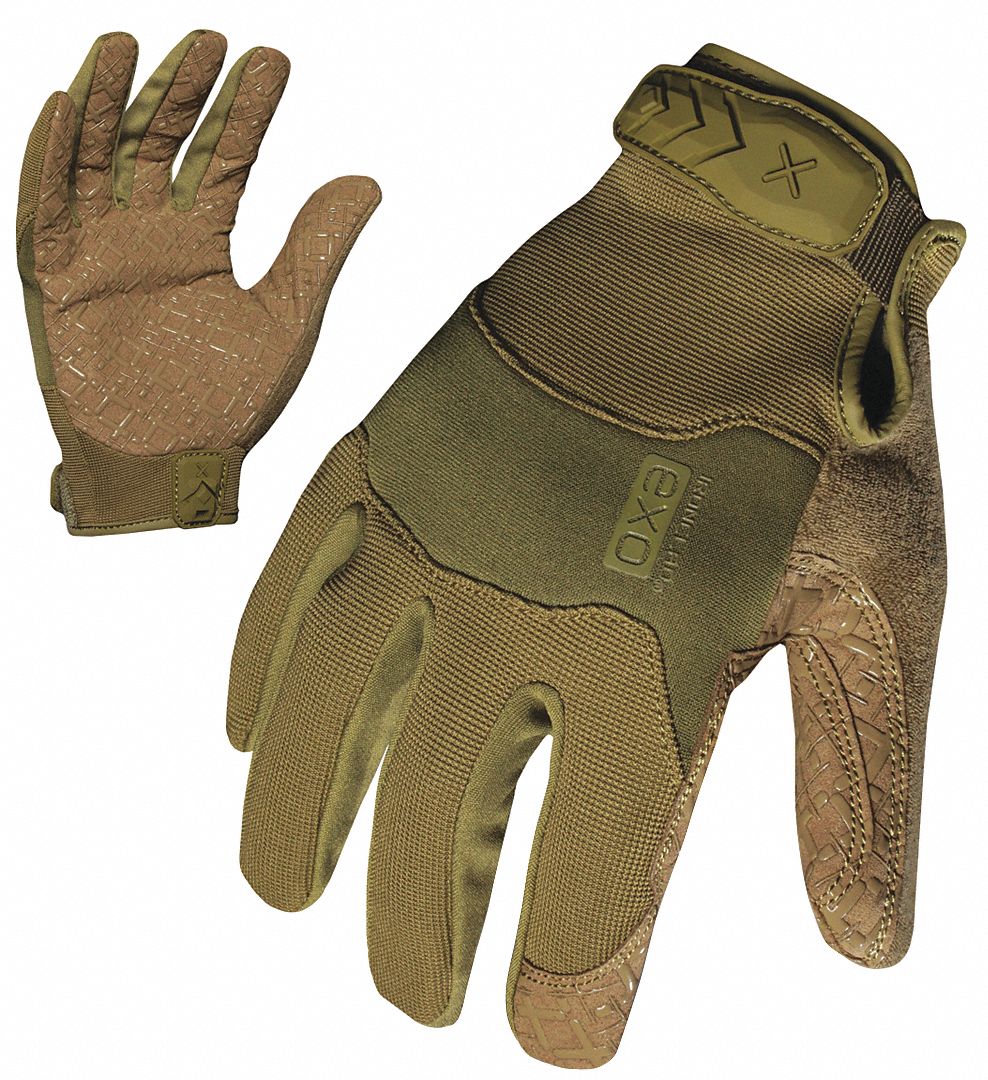 IRONCLAD Tactical Glove Stretch Nylon/Neoprene, Synthetic Leather, Unlined, Green, M, 1 PR