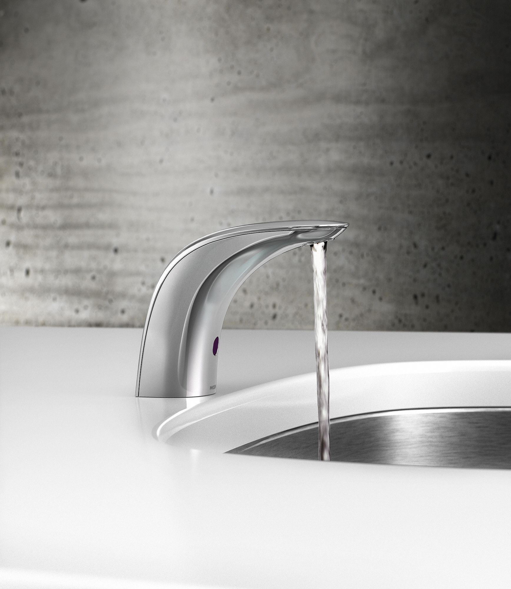 MOEN Chrome, Mid Arc, Bathroom Sink Faucet, Motion Sensor Faucet Activation, 0.5 gpm 52JM99