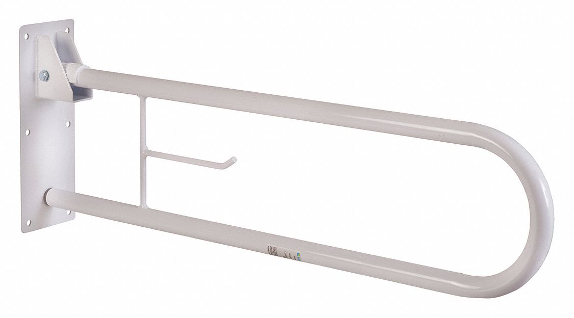 HEALTHSMART Length 30 in, Concealed Wall Mount, Steel, Grab Bar, White