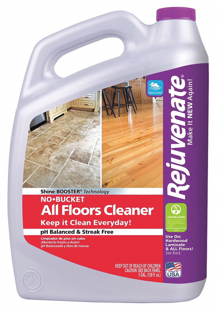 REJUVENATE Floor Cleaner, Liquid, 128 oz, Bottle, 128 oz RTU Yield per