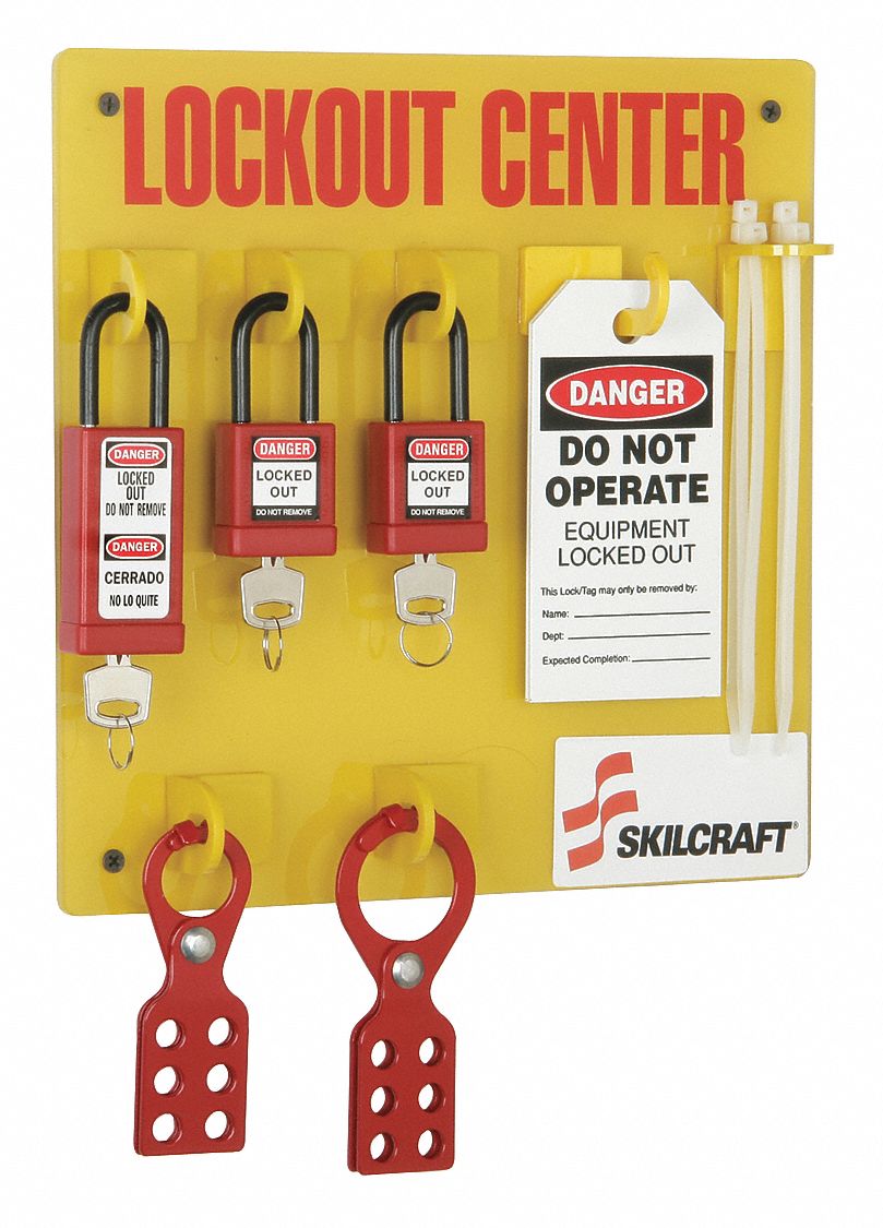 ABILITY ONE Lockout Station, Filled, General Lockout/Tagout, 3 in x 12