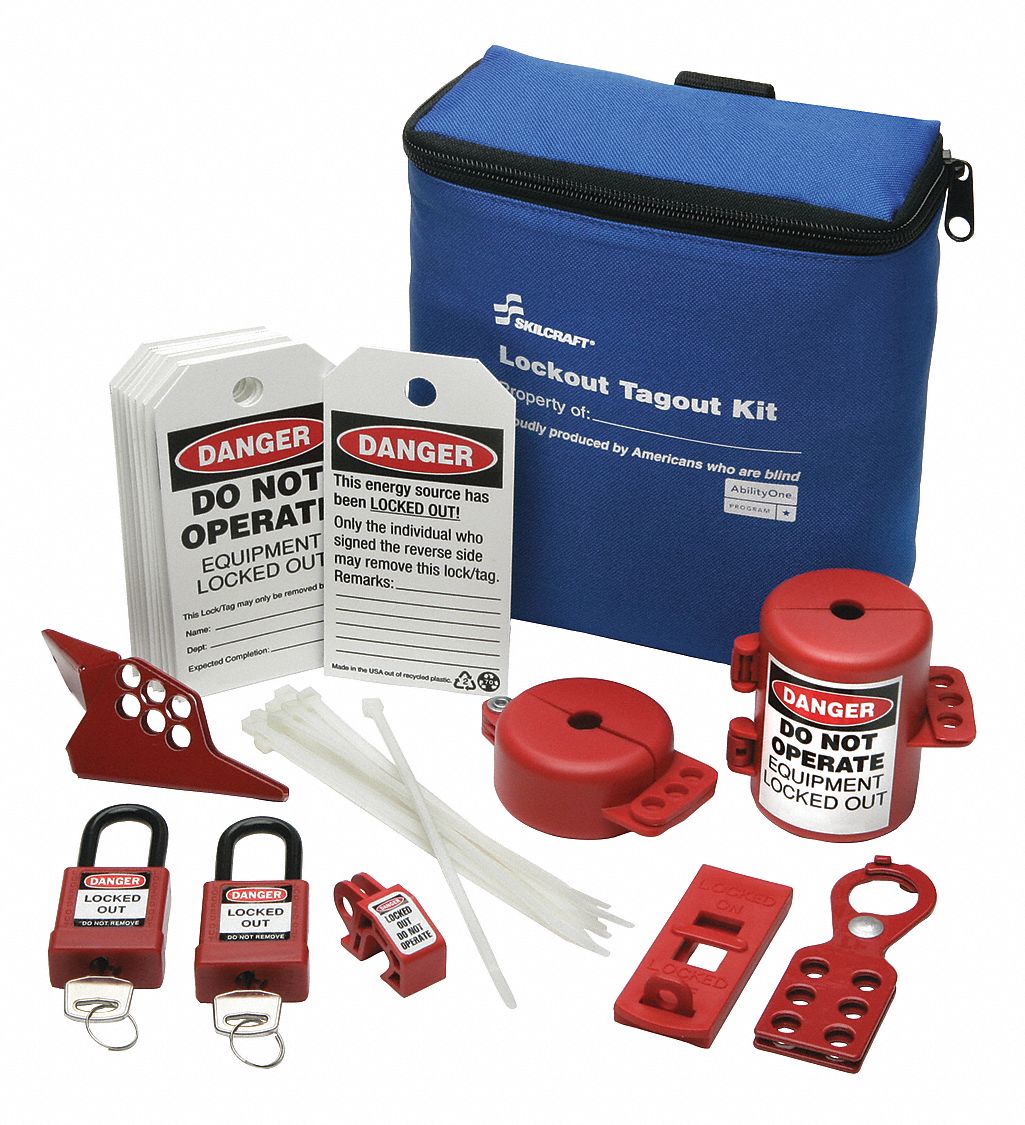 ABILITY ONE Lockout/Tagout Kit, Filled, Electrical/Valve Lockout, Tool