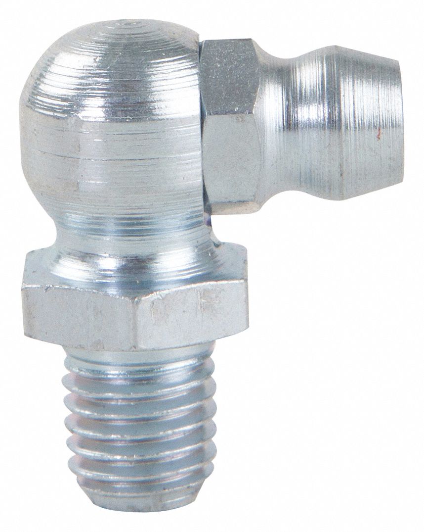 WESTWARD, 1/4"-28 Fitting Thread Size, 90° Fitting Head Angle, Grease