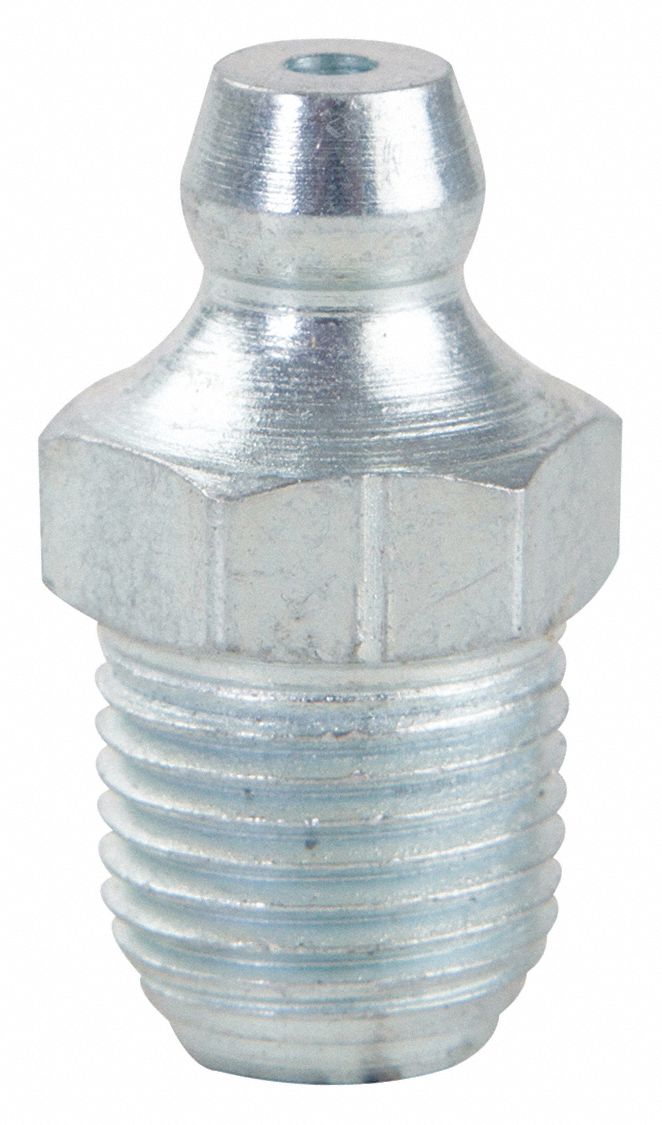 WESTWARD Standard Grease Fitting, 1/8"27 NPTF, Straight, ZincPlated Steel, PK 10 52NZ99