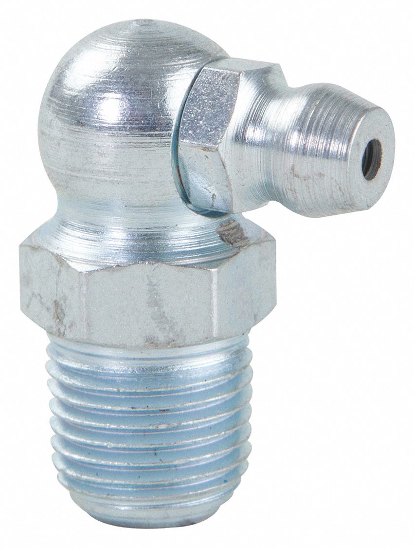 WESTWARD Standard Grease Fitting, 1/8"27 NPTF, 90.0 °, ZincPlated Steel, PK 10 52PA1852PA18