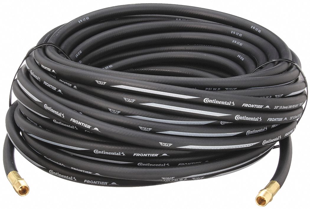 CONTINENTAL, 3/8 in Hose Inside Dia., Black, Air Hose 52TV34HZB0382010011G Grainger