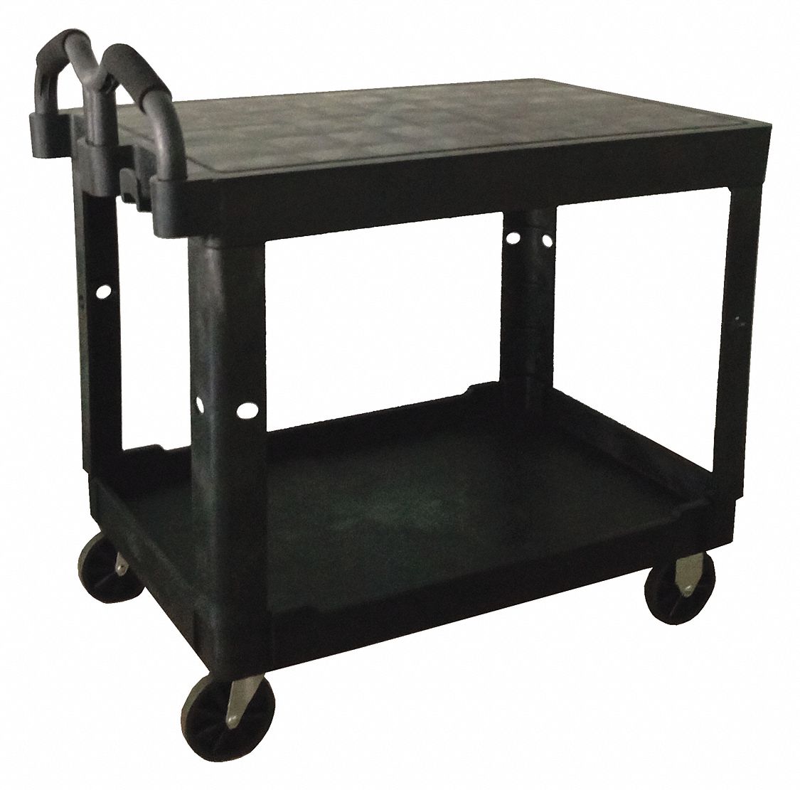 500 lb Load Capacity, Black, Utility Cart with Deep Lipped & Flush