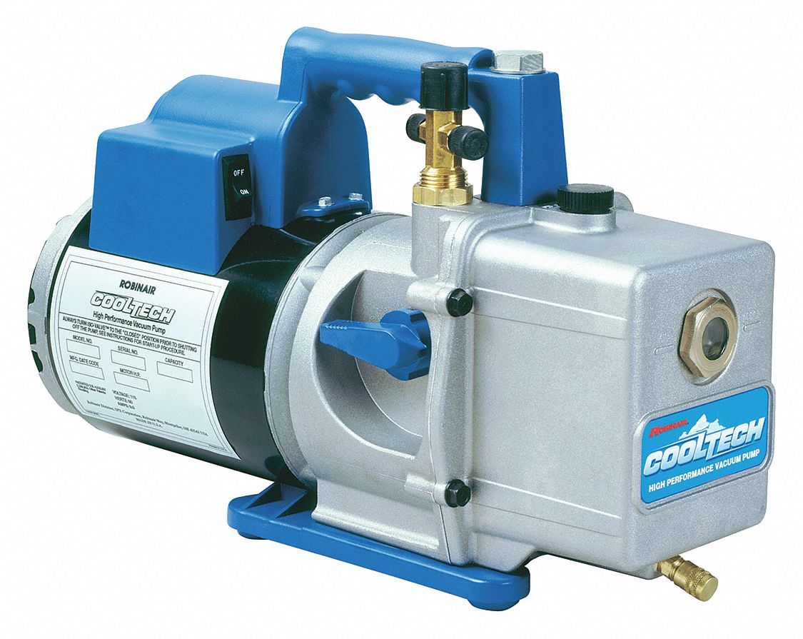 ROBINAIR, 6 cfm Displacement, 1/2 hp HP, Refrigerant Evacuation Pump