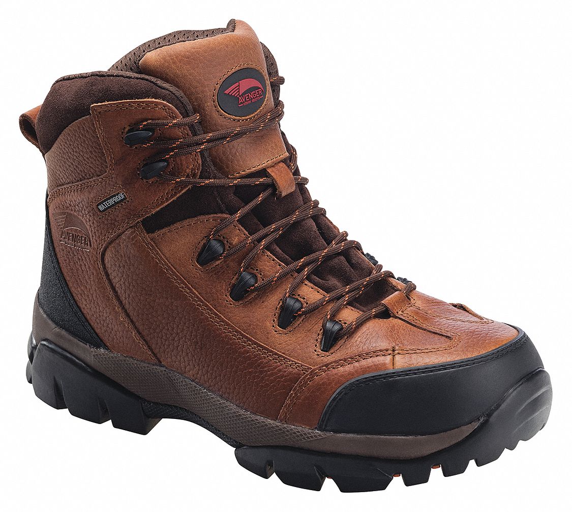 AVENGER SAFETY FOOTWEAR, M, 15, 6Inch Work Boot 52WP10A7244M