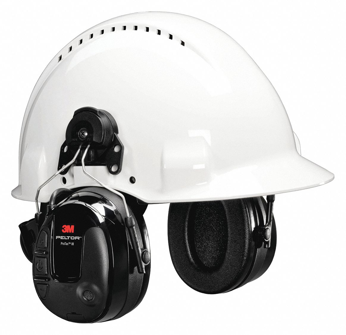 3M Hard Hat Mounted Electronic Ear Muffs, 23 dB Noise Reduction Rating
