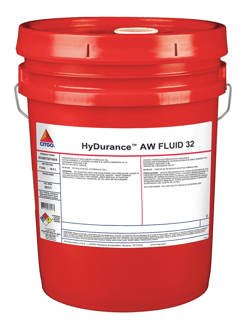 CITGO Mineral Hydraulic Oil, 5 gal Pail, ISO Viscosity Grade 32