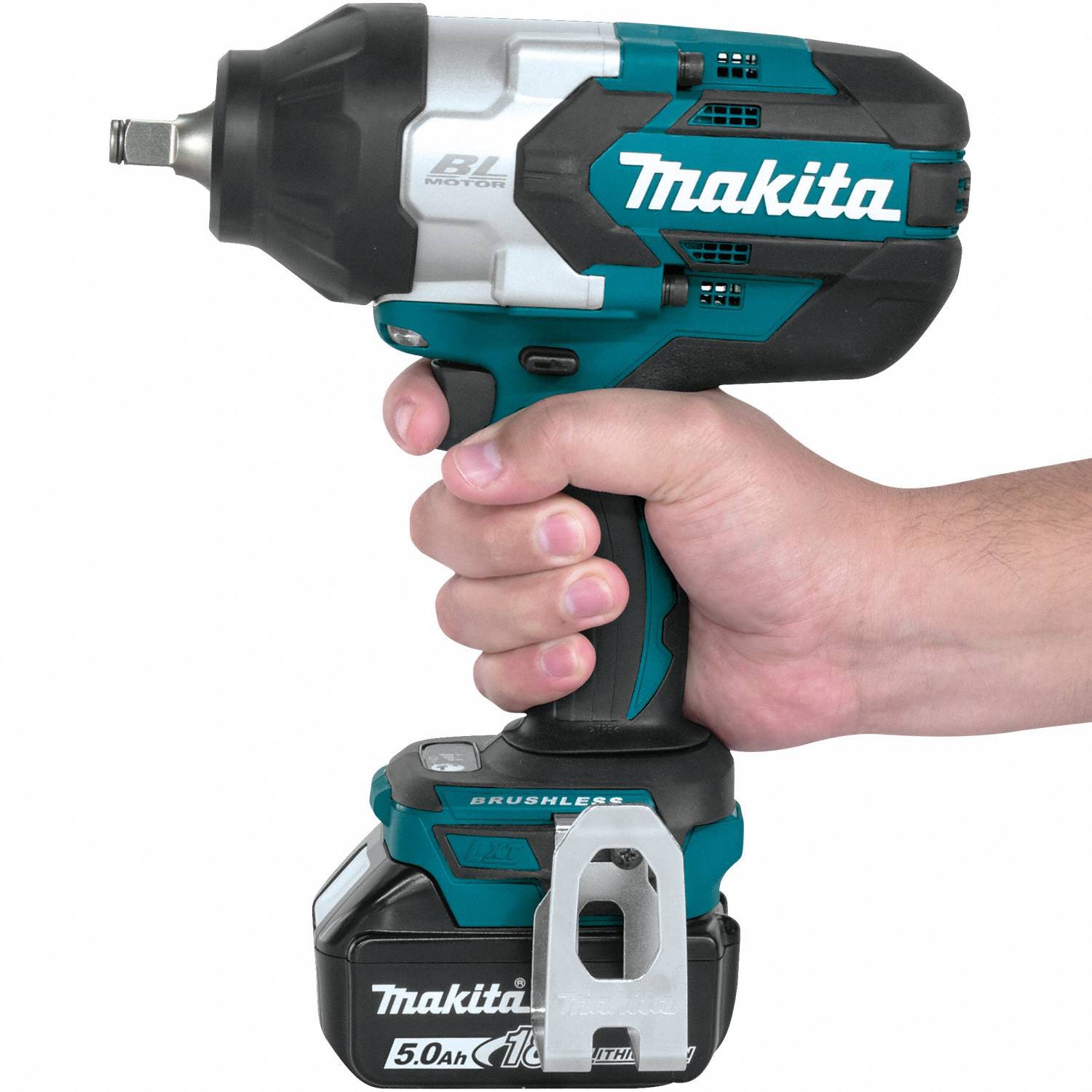 MAKITA Impact Wrench 1/2 in Square Drive Size, 740 ftlb Fastening
