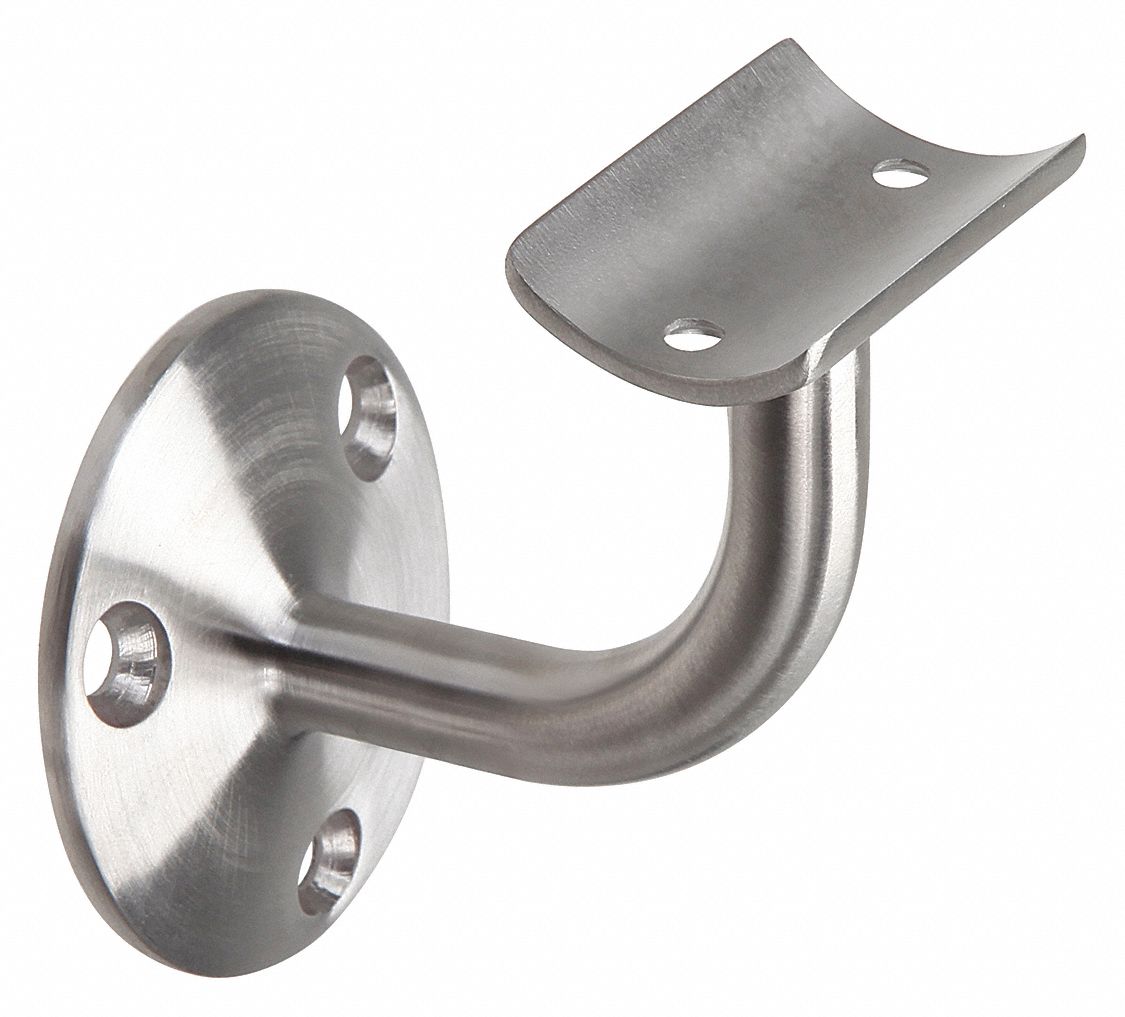 LAVI 316 2 1/2 inL Stainless Steel Bracket, Silver; Round Handrail