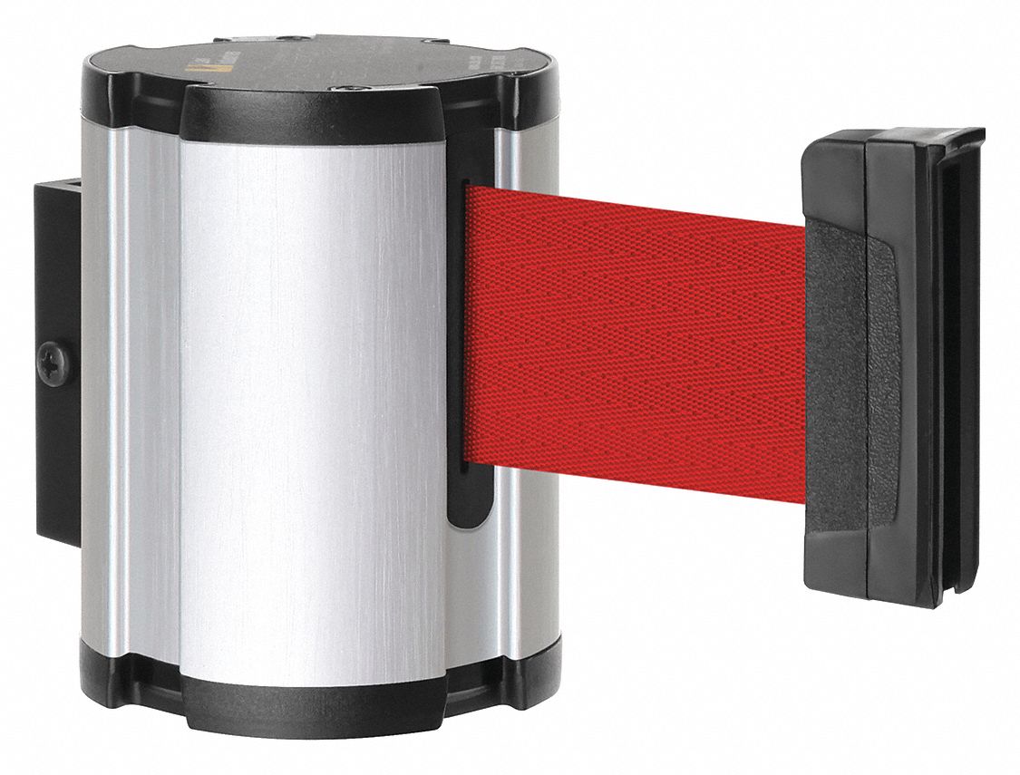 LAVI, Red, Satin Aluminum, Retractable Belt Barrier 52YY545041300SA