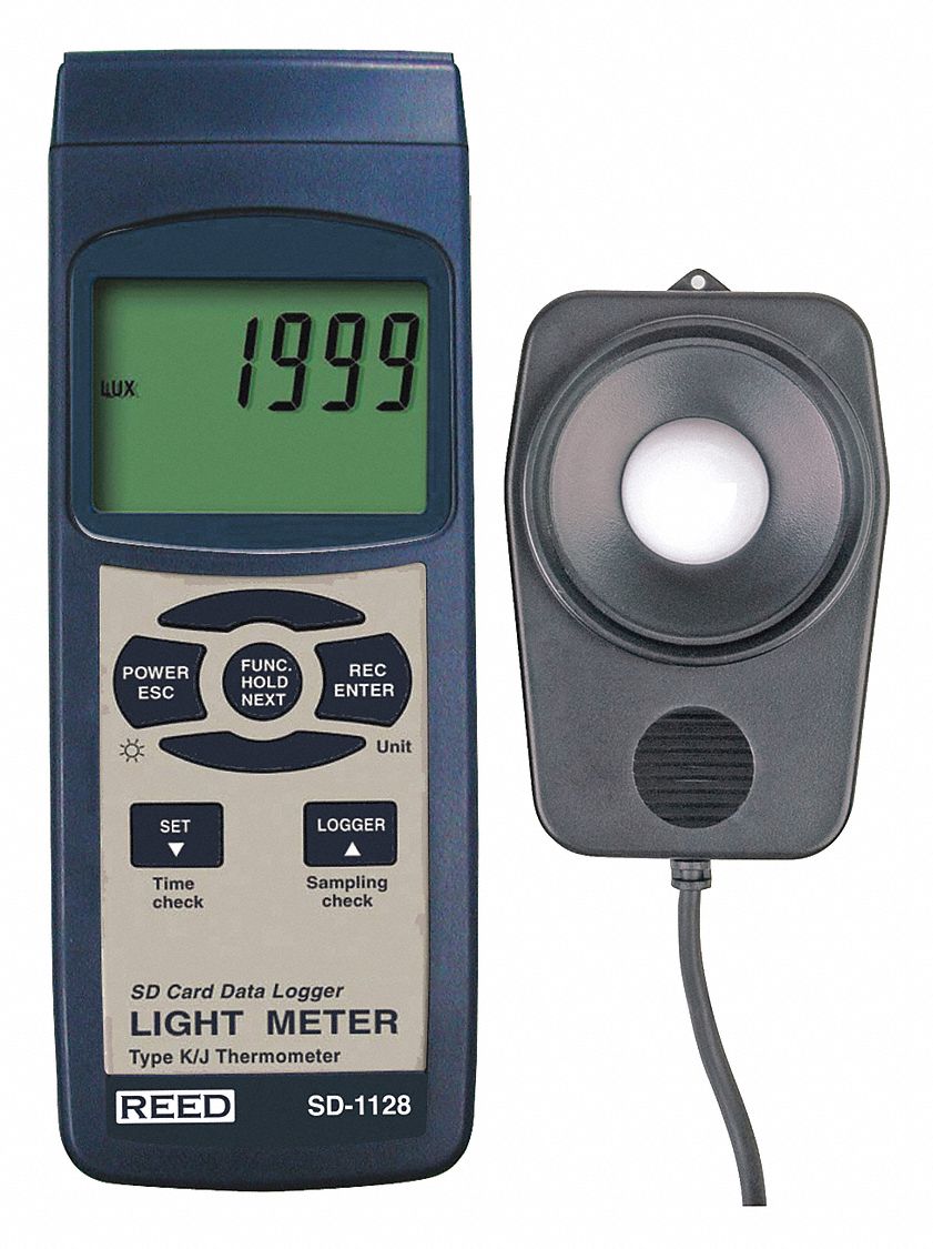 REED INSTRUMENTS, All Visible Light, LCD, Light Meter 52ZK63SD1128