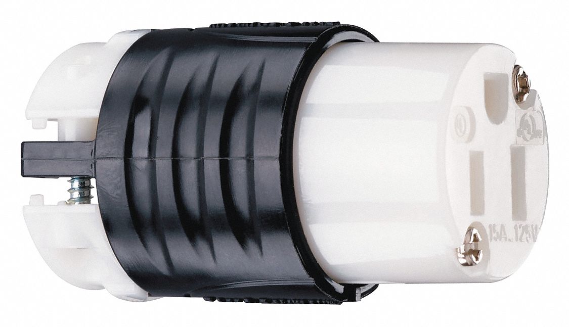 LEGRAND Straight Blade Connector 515R, 15 Amps Plugs and Receptacles, 125V AC, 2 Poles