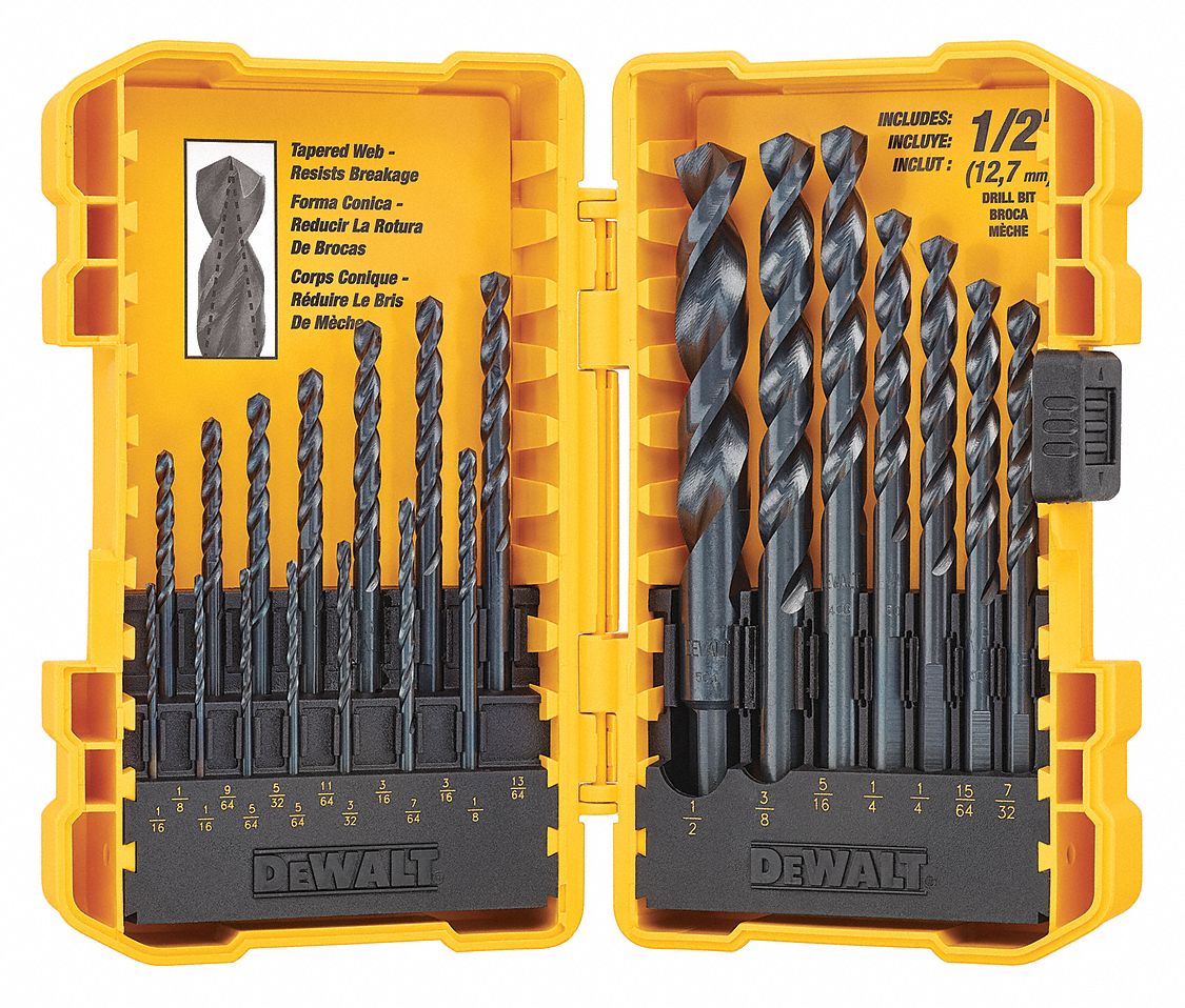 DEWALT Jobber Length Drill Set, Number of Drill Bits 21, 135 °, Split