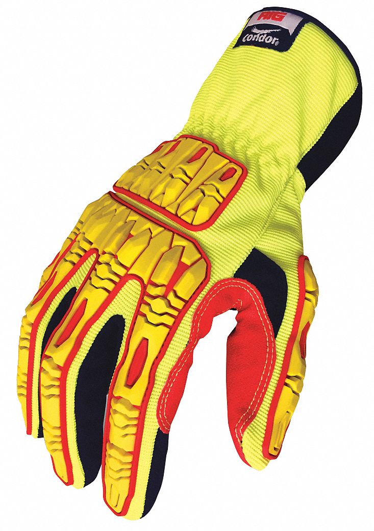 Impact Gloves,Size L,Yellow,PR PK 12 53GM99 eBay