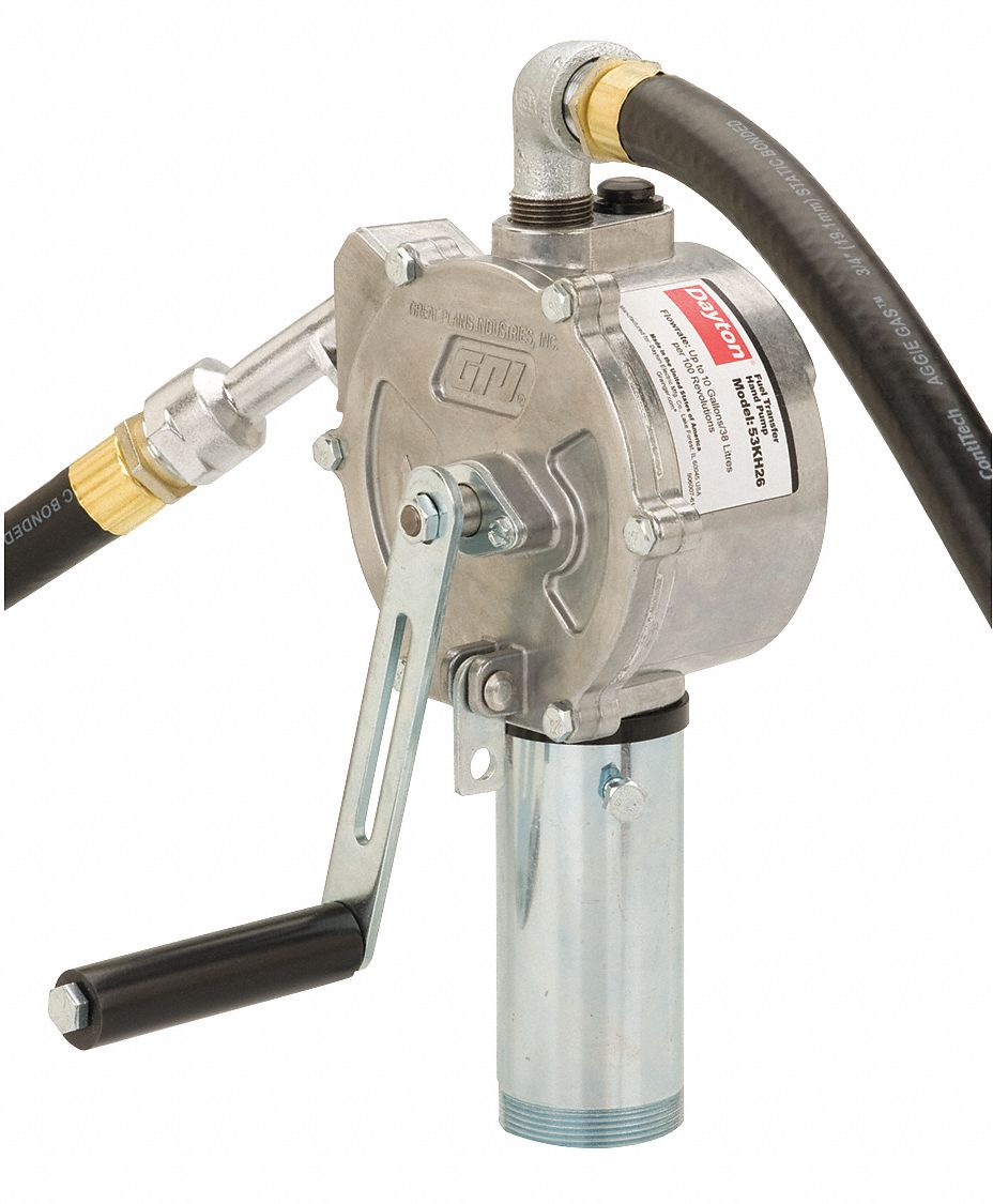 DAYTON Hand Operated Drum Pump, Rotary, Unmetered Dispensing with