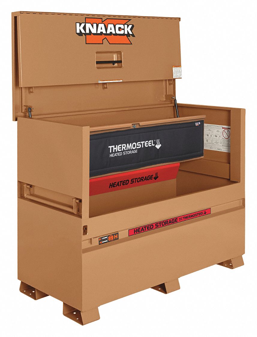 KNAACK, 60 in Overall Wd, 30 in Overall Dp, PianoStyle Jobsite Box 53KJ6789H Grainger