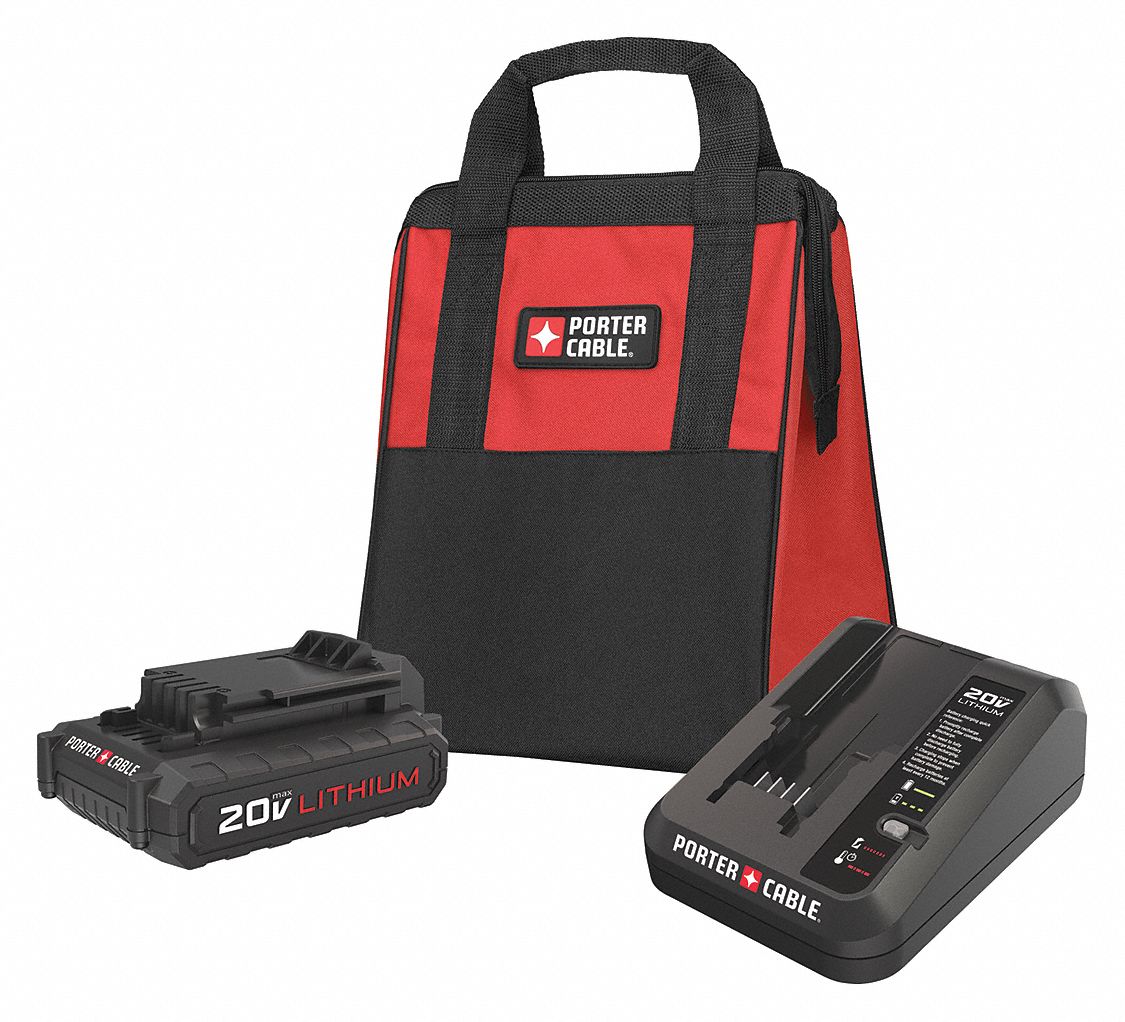 PORTER CABLE 20V MAX™ Battery and Charger Kit, Li-Ion, For Use With