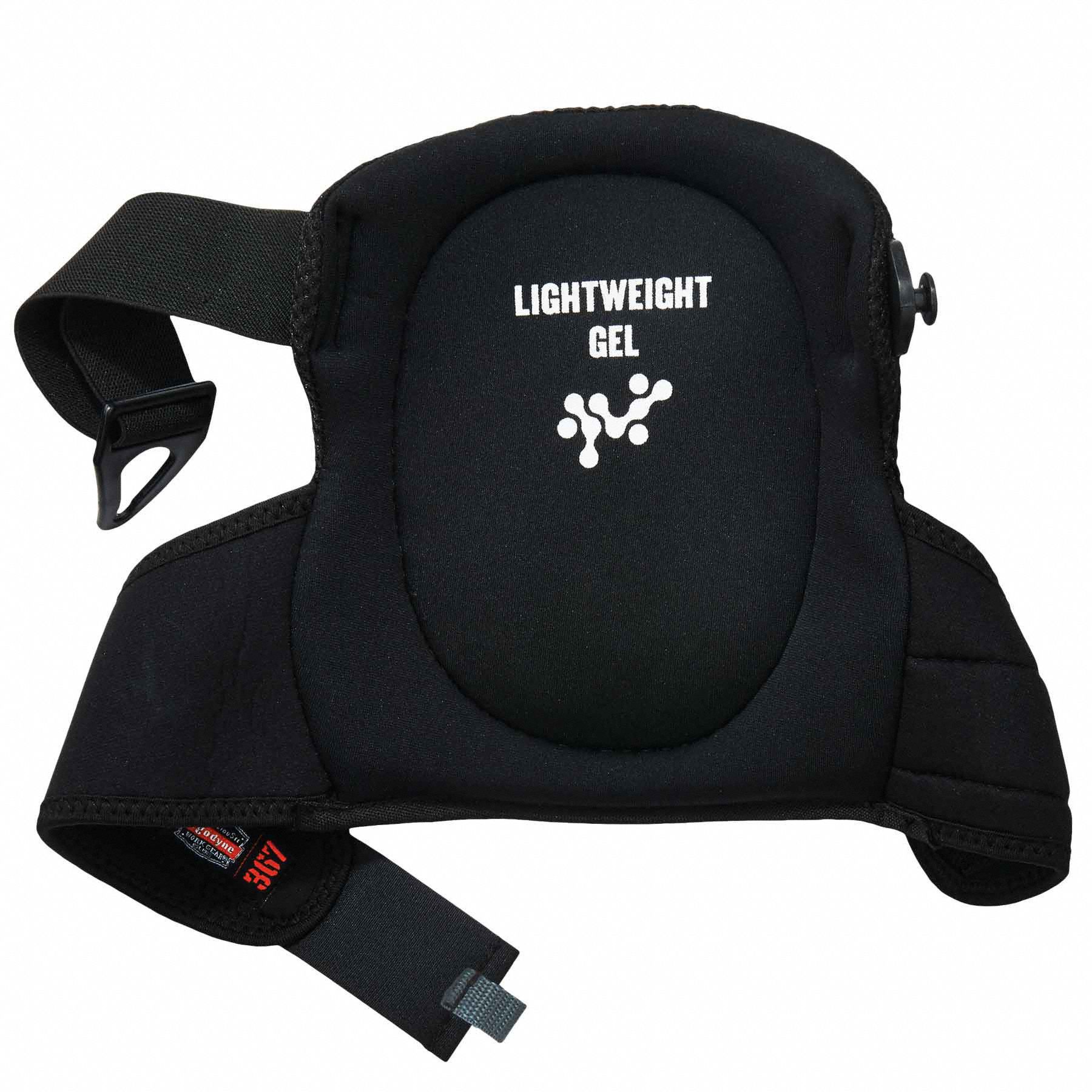 PROFLEX BY ERGODYNE Hard Shell 2Strap Knee Pads, Black, Universal