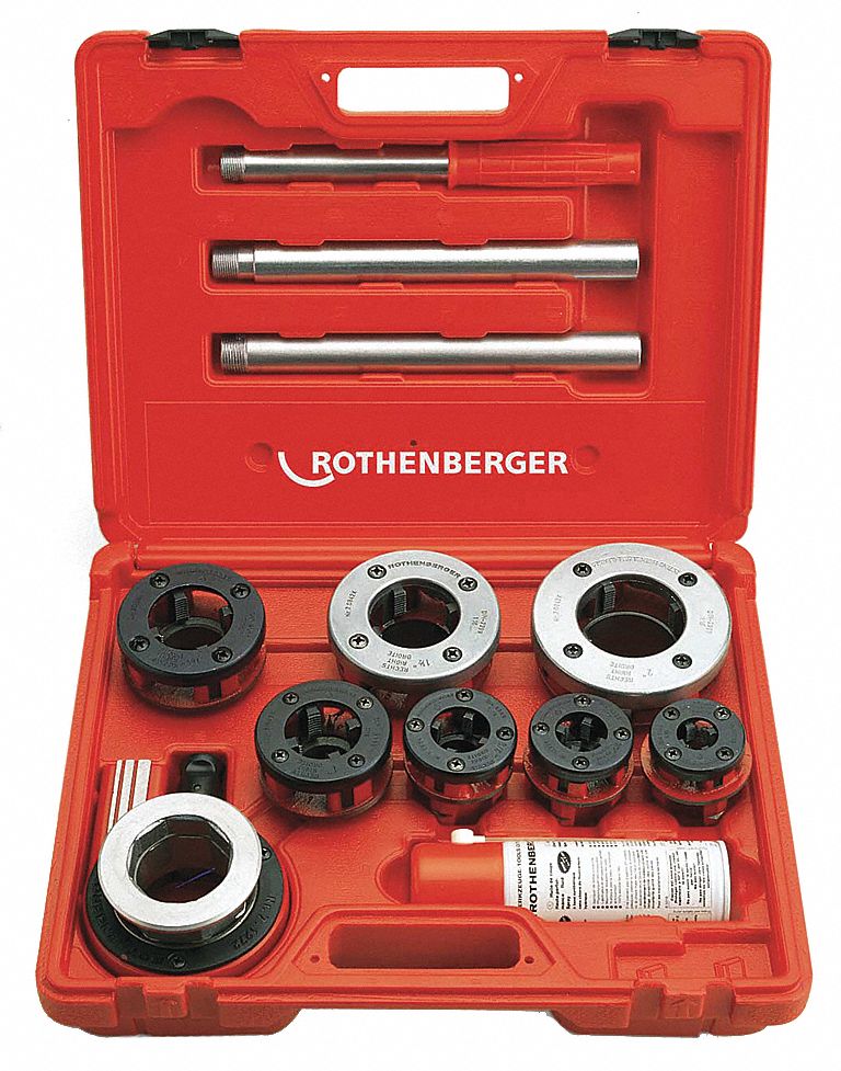 ROTHENBERGER Manual Ratchet Pipe Threader Functions With Pipes, NPT