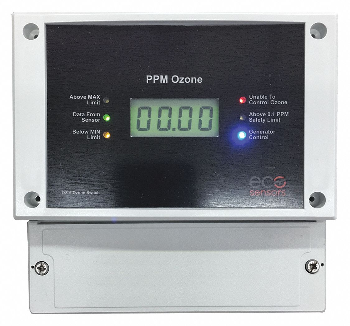 ECO SENSORS, Ozone, 0 to 20 ppm, Controller Switch 53RH85OS6/SM7