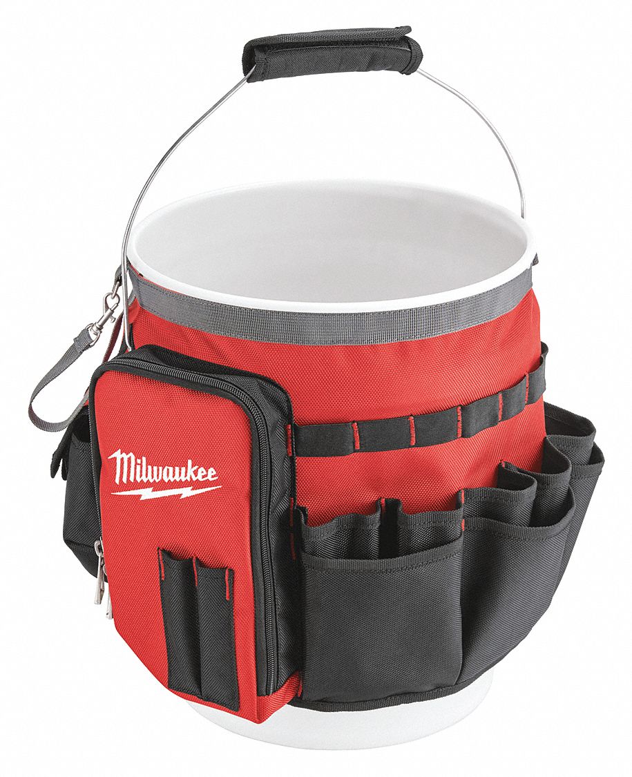 MILWAUKEE Bucket Tool Organizer, Red/Black 1680 Denier Ballistic