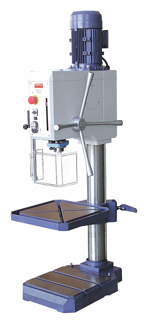 DAYTON 2 hp Motor HP Bench Drill Press, Geared Head Drive Type, 18 in